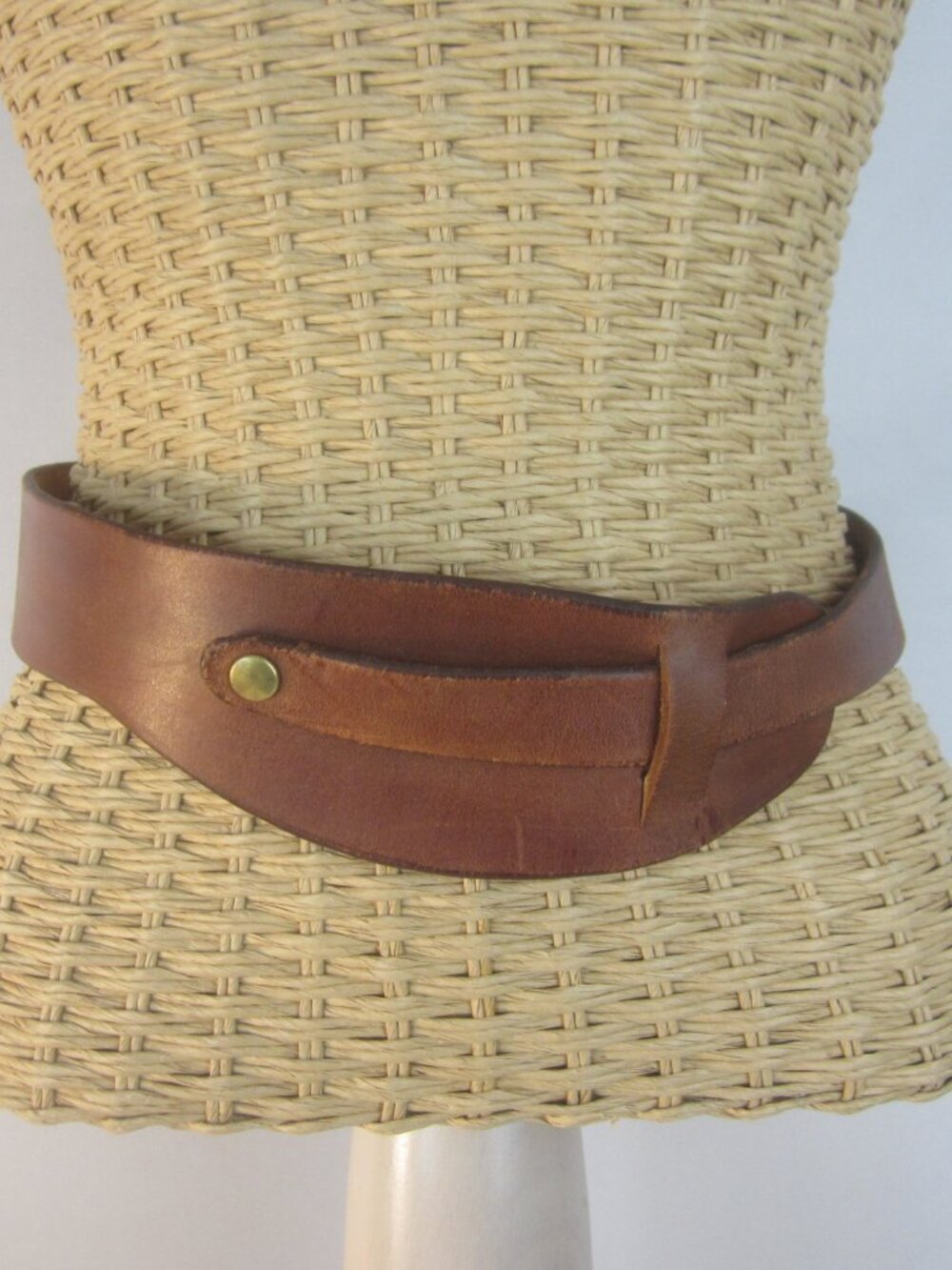 RARE 60s Vintage J.B. Starker Provincetown Handmade Brown Leather Belt XS 24-25